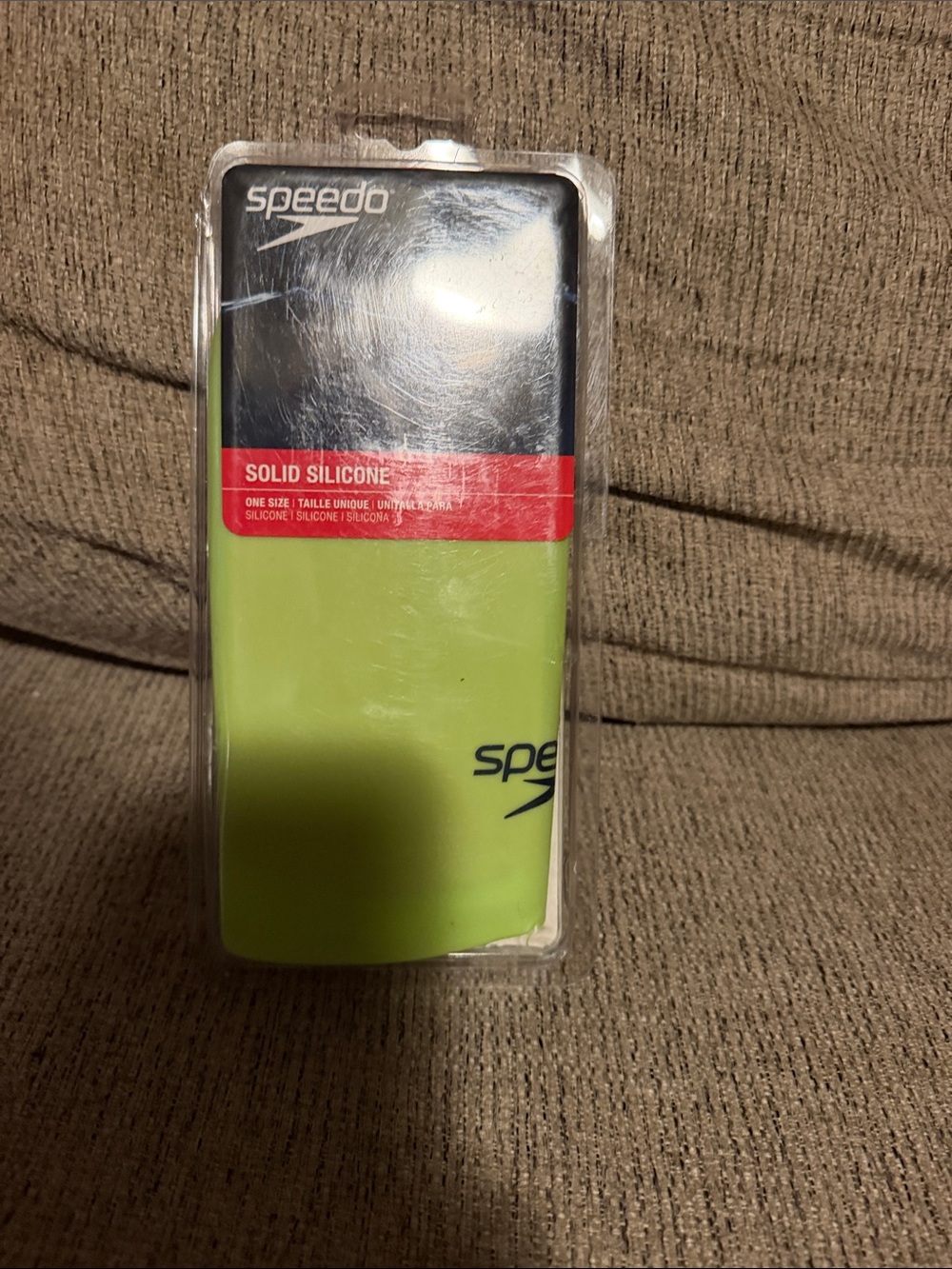 BNIP Speedo Solid Silicone Swim Cap in Bright Lime